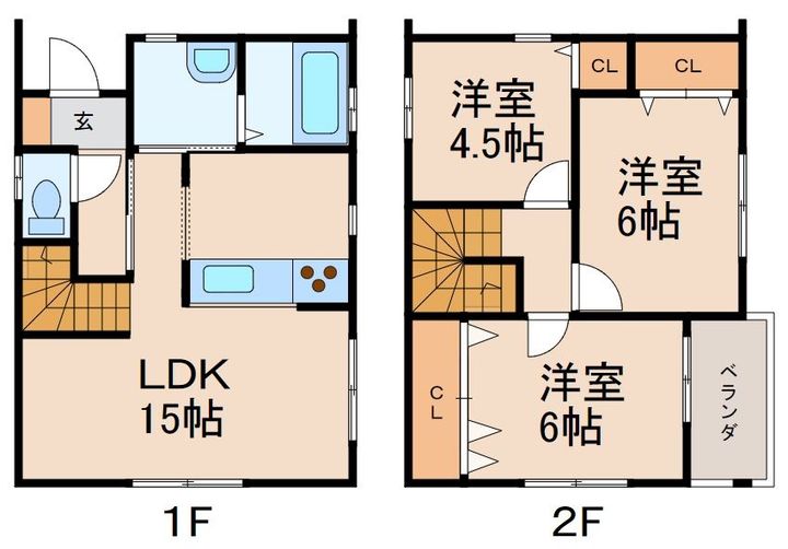 和歌山県和歌山市内原(一戸建)の賃貸物件の間取り