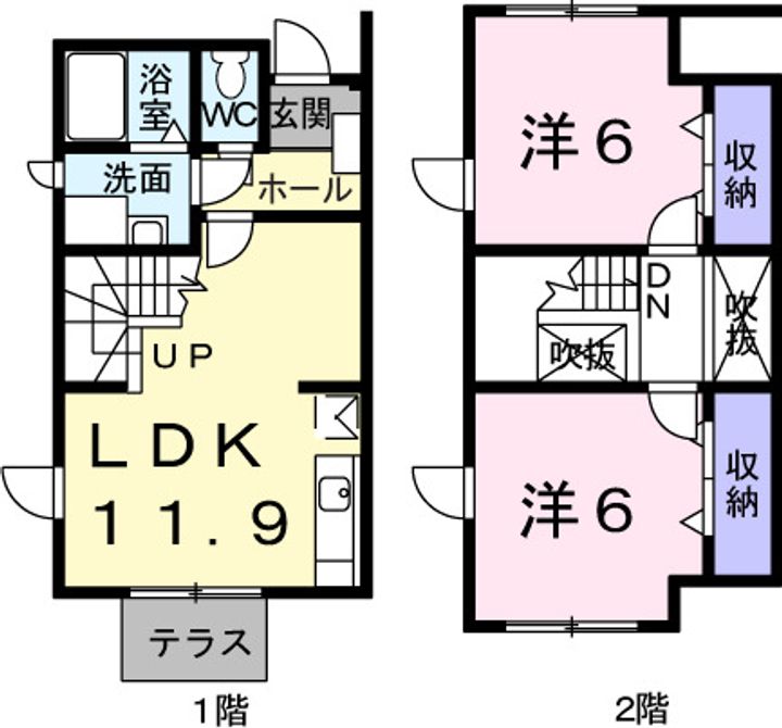 和歌山県橋本市御幸辻(アパート)の賃貸物件の間取り