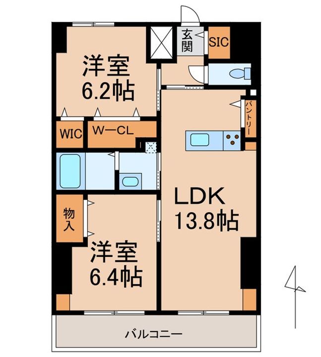 和歌山県和歌山市友田町2丁目(マンション)の賃貸物件の間取り