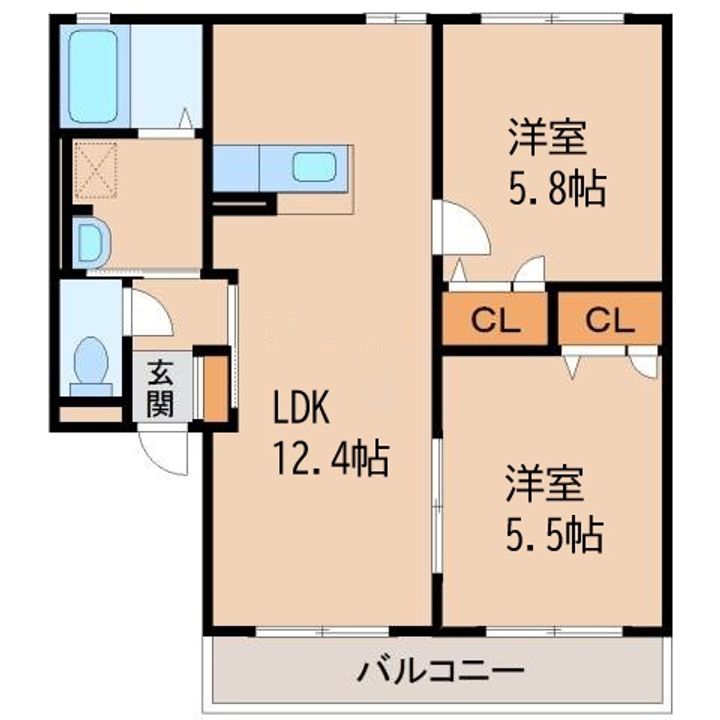 和歌山県和歌山市神前(アパート)の賃貸物件の間取り
