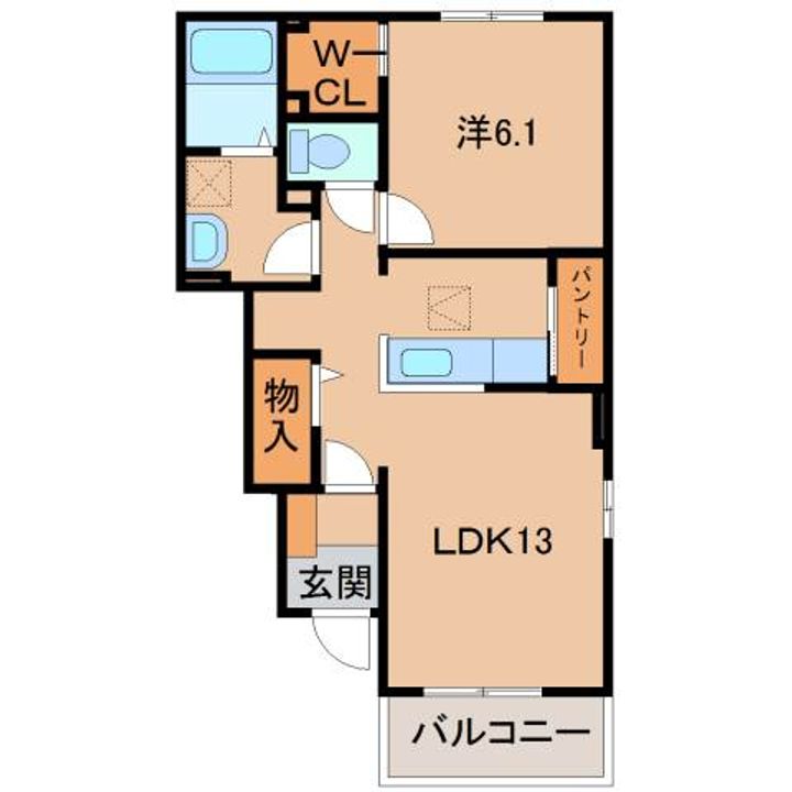 和歌山県和歌山市朝日(アパート)の賃貸物件の間取り