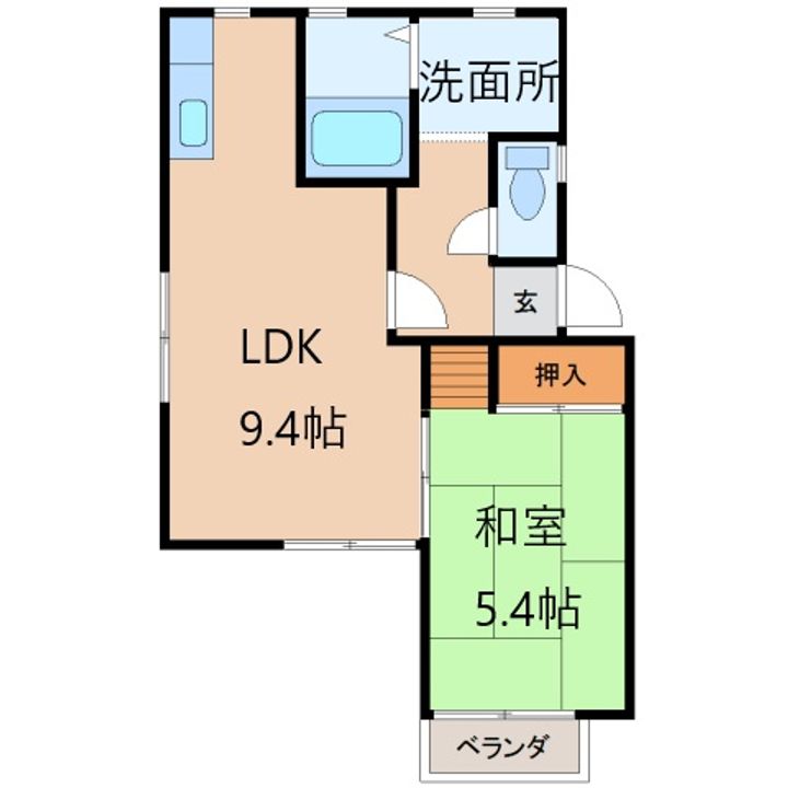 和歌山県和歌山市築港2丁目(アパート)の賃貸物件の間取り