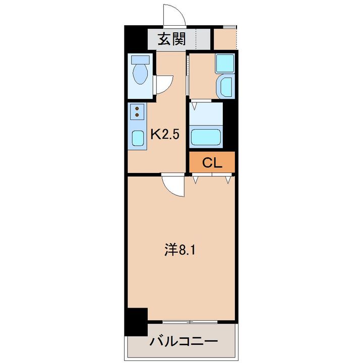 和歌山県和歌山市友田町5丁目(マンション)の賃貸物件の間取り