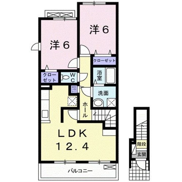 和歌山県和歌山市西浜(アパート)の賃貸物件の間取り