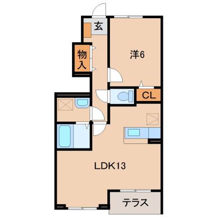 和歌山県和歌山市井辺(アパート)の賃貸物件の間取り