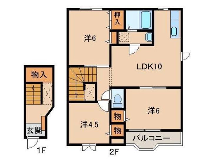 和歌山県和歌山市本脇(アパート)の賃貸物件の間取り