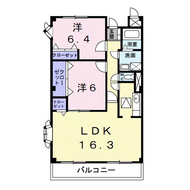 和歌山県和歌山市紀三井寺(マンション)の賃貸物件の間取り