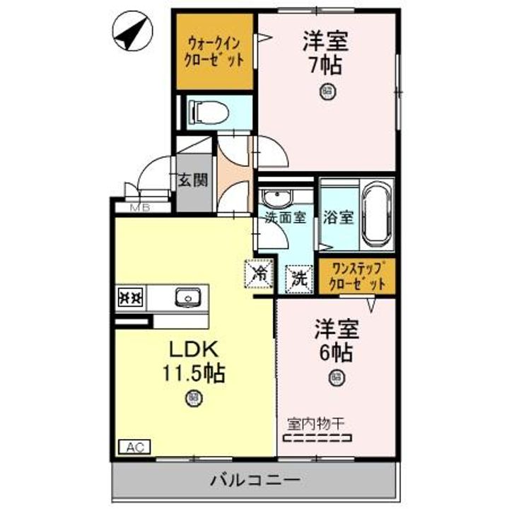 和歌山県和歌山市野崎(アパート)の賃貸物件の間取り