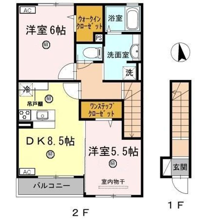 和歌山県和歌山市三葛(アパート)の賃貸物件の間取り