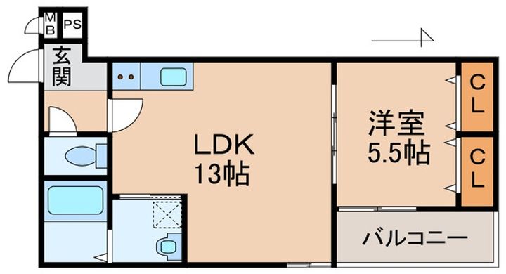 和歌山県和歌山市六十谷(アパート)の賃貸物件の間取り