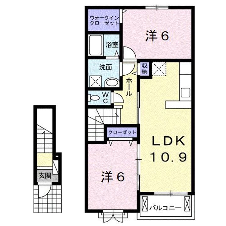 和歌山県和歌山市狐島(アパート)の賃貸物件の間取り