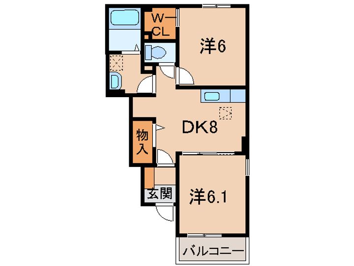 和歌山県和歌山市榎原(アパート)の賃貸物件の間取り
