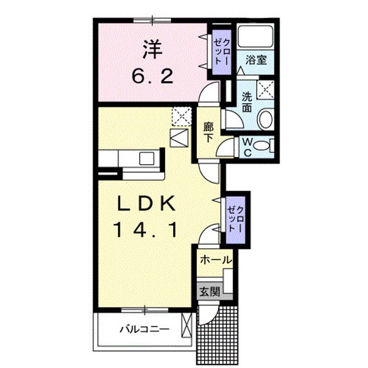和歌山県岩出市東坂本(アパート)の賃貸物件の間取り