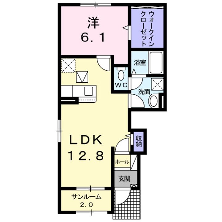 和歌山県和歌山市梶取(アパート)の賃貸物件の間取り