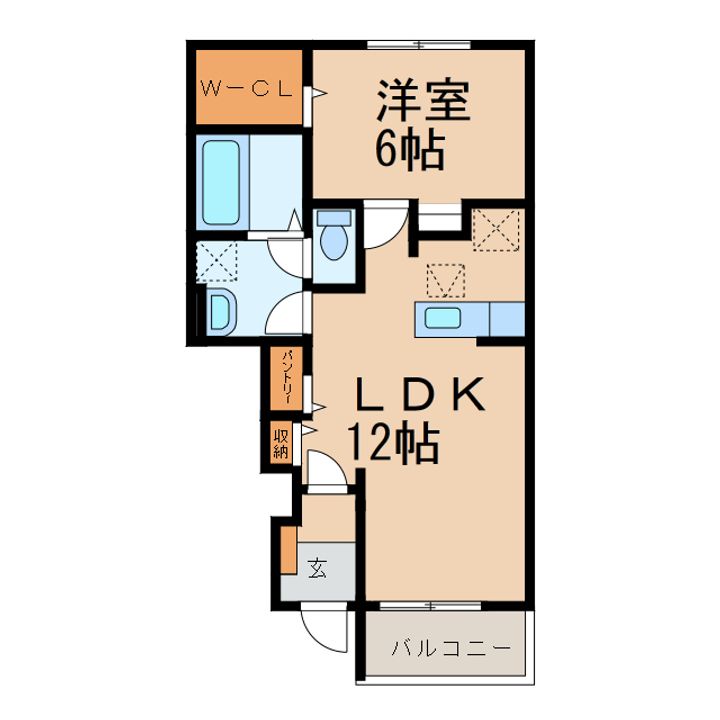 和歌山県伊都郡かつらぎ町大字笠田中(アパート)の賃貸物件の間取り