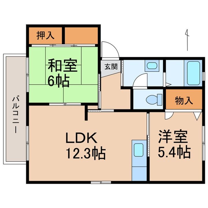 和歌山県紀の川市打田(アパート)の賃貸物件の間取り