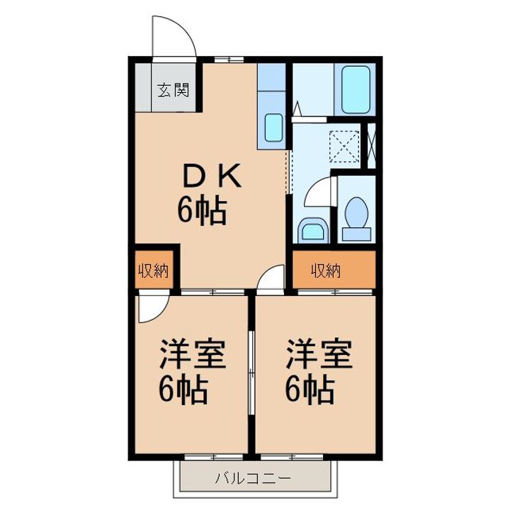 和歌山県和歌山市布施屋(アパート)の賃貸物件の間取り