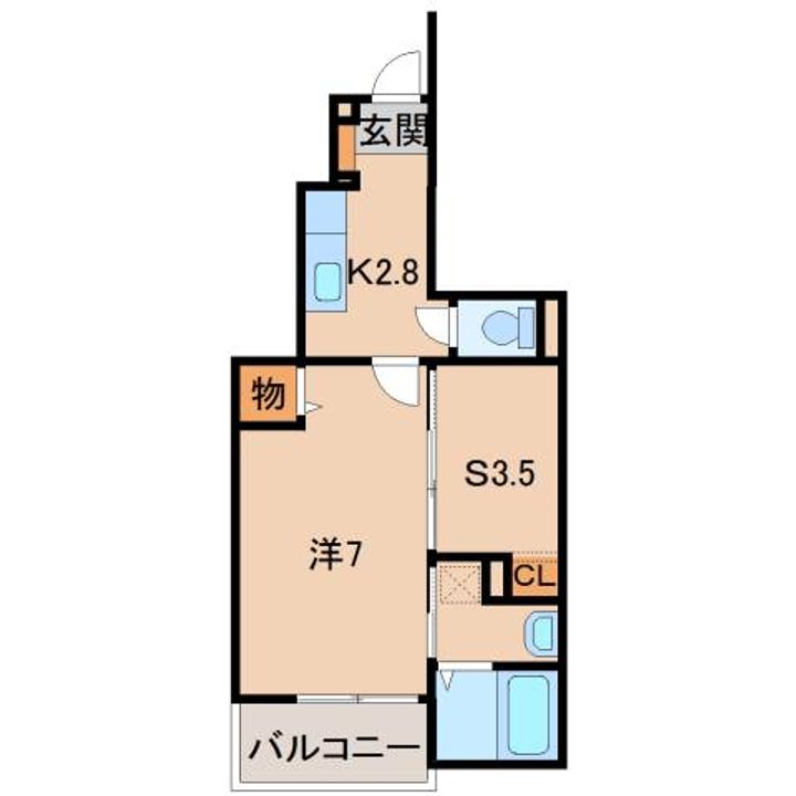 和歌山県和歌山市黒田(アパート)の賃貸物件の間取り