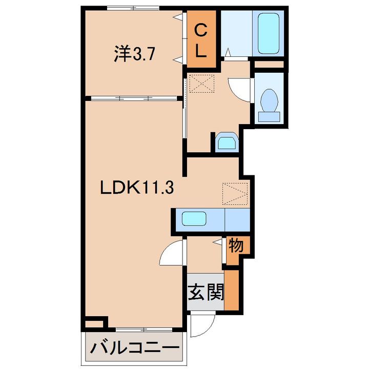和歌山県和歌山市東釘貫丁3丁目(アパート)の賃貸物件の間取り