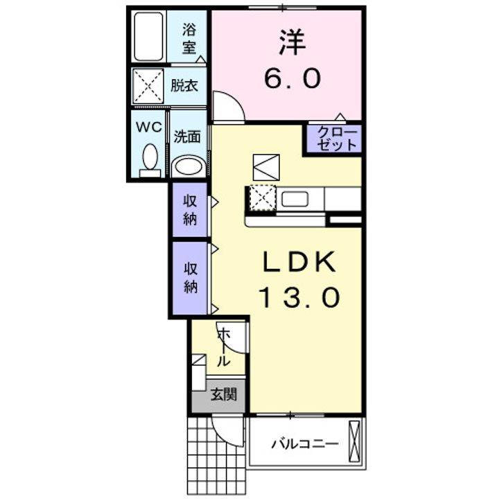 プレシャスコートK西浜の間取り