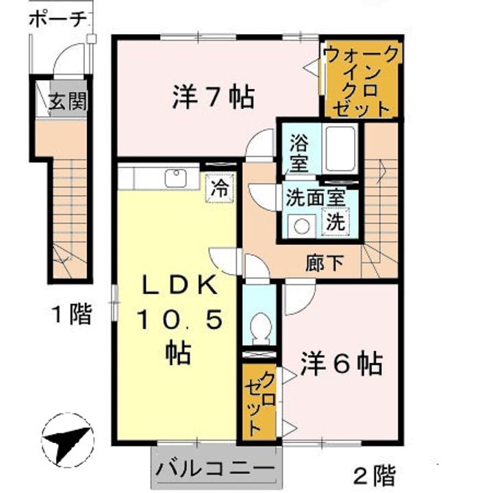 和歌山県和歌山市栄谷(アパート)の賃貸物件の間取り