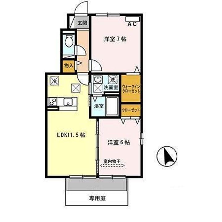 和歌山県和歌山市榎原(アパート)の賃貸物件の間取り
