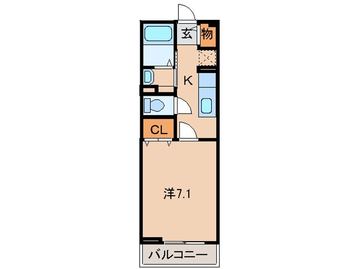 和歌山県海南市名高(アパート)の賃貸物件の間取り