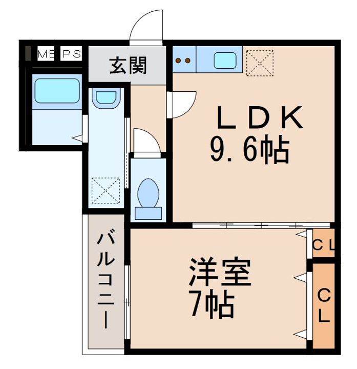 和歌山県和歌山市田中町3丁目(アパート)の賃貸物件の間取り
