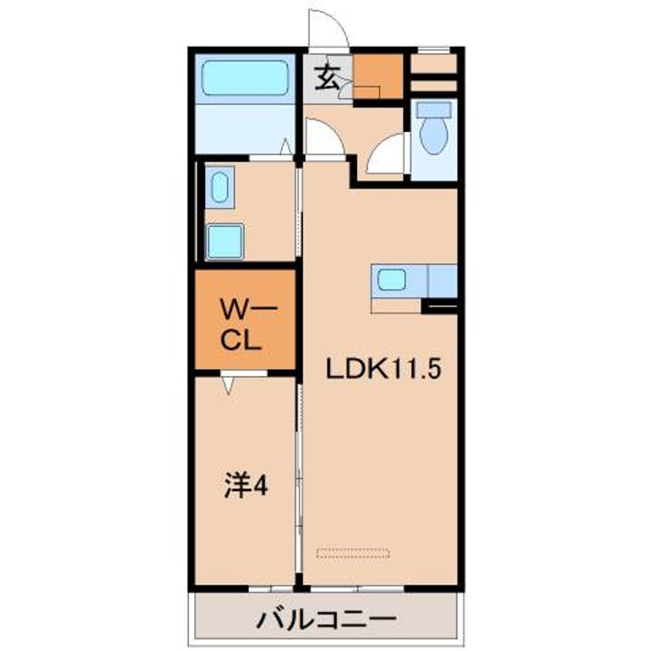 和歌山県和歌山市杭ノ瀬(アパート)の賃貸物件の間取り