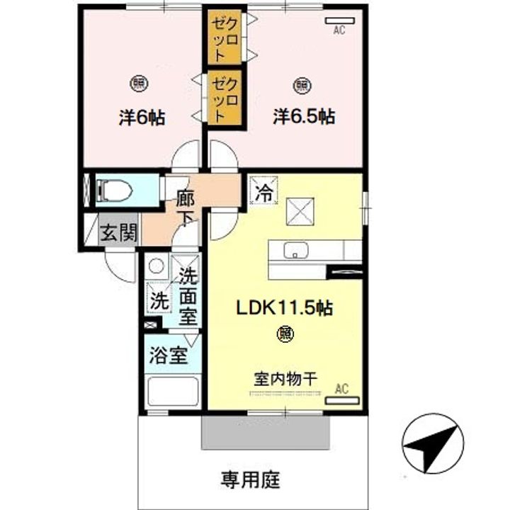 和歌山県岩出市波分(アパート)の賃貸物件の間取り