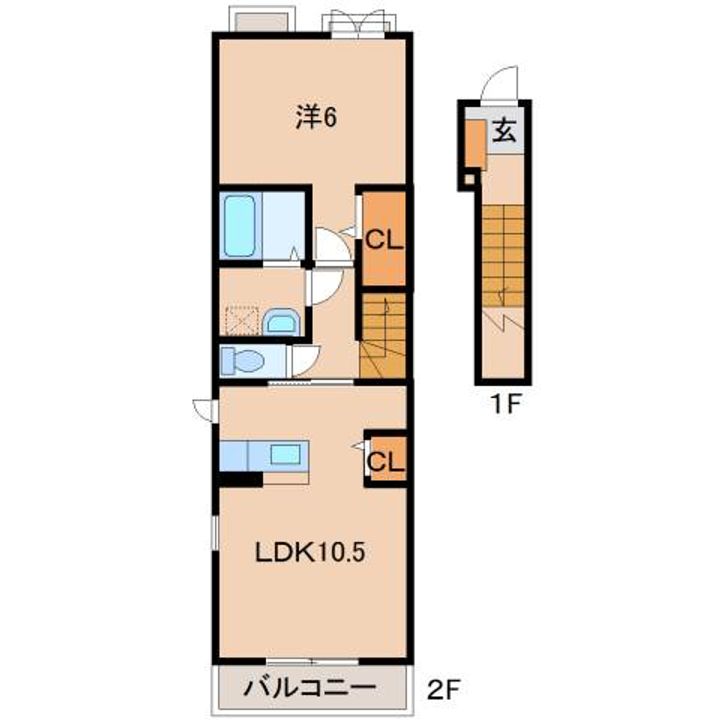 和歌山県和歌山市岩橋(アパート)の賃貸物件の間取り