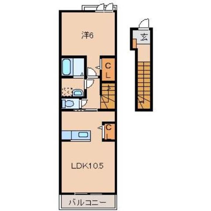 和歌山県和歌山市朝日(アパート)の賃貸物件の間取り