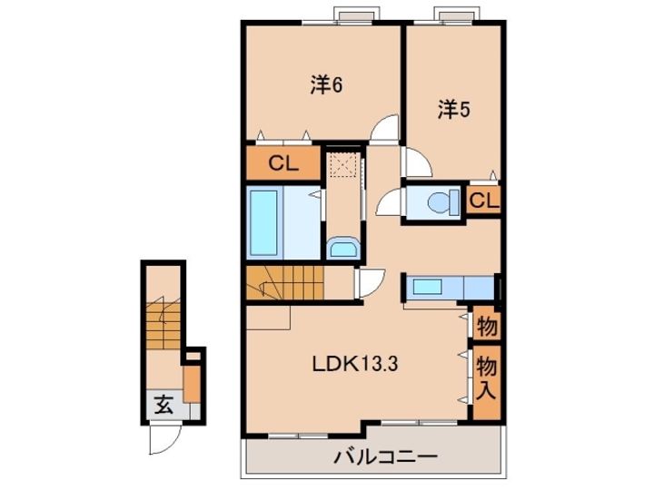 和歌山県海南市重根(アパート)の賃貸物件の間取り
