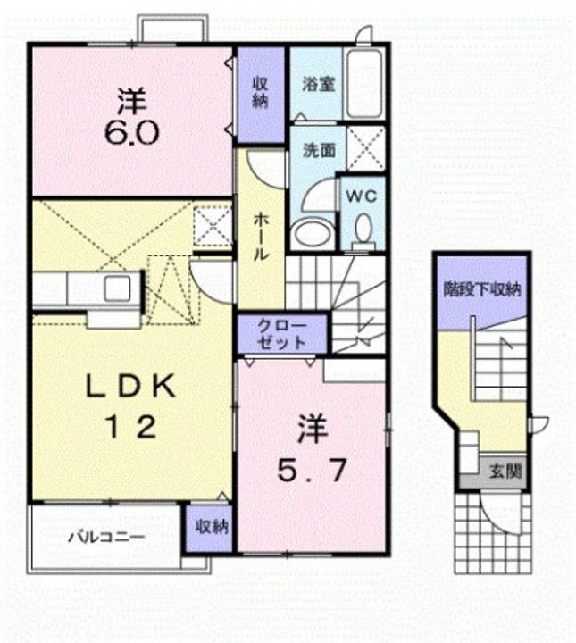 和歌山県和歌山市有家(アパート)の賃貸物件の間取り