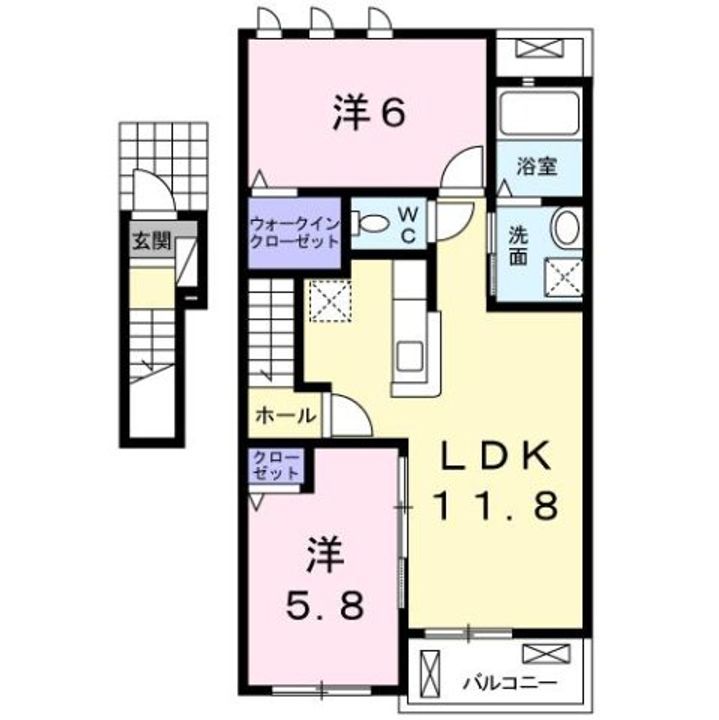 ティファニー Ⅰ0203の間取り