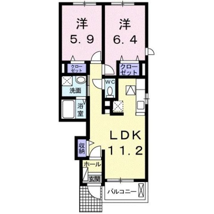 アリストガーデンⅠ0102の間取り