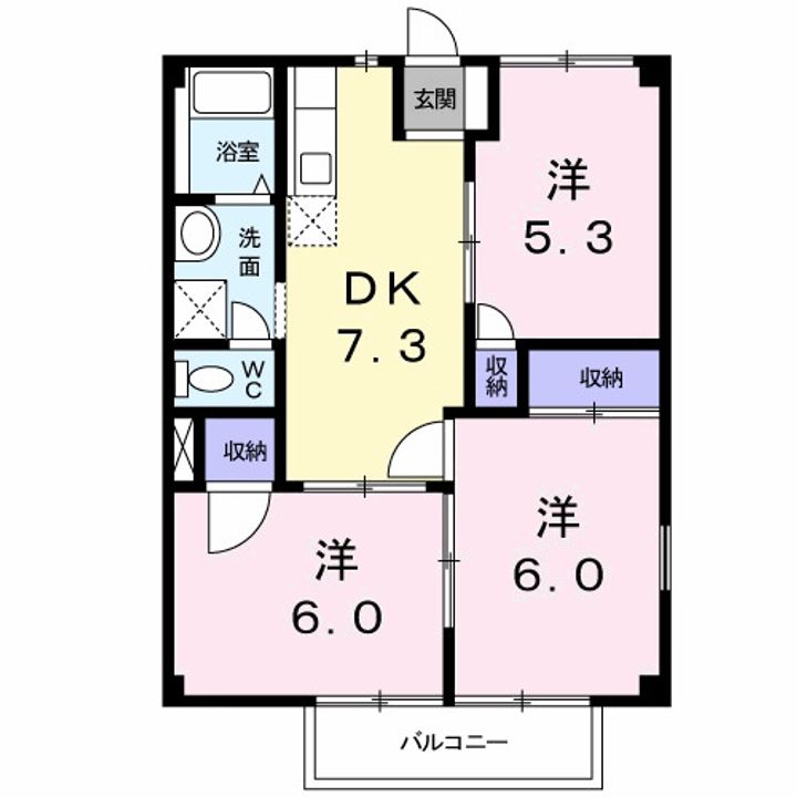 カレントハウスⅡCの間取り