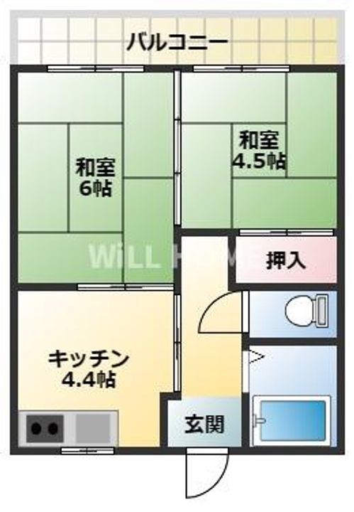 和歌山県和歌山市毛見(アパート)の賃貸物件の間取り