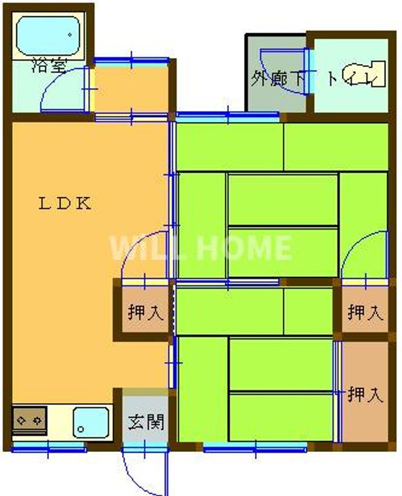 和歌山県和歌山市福島(マンション)の賃貸物件の間取り