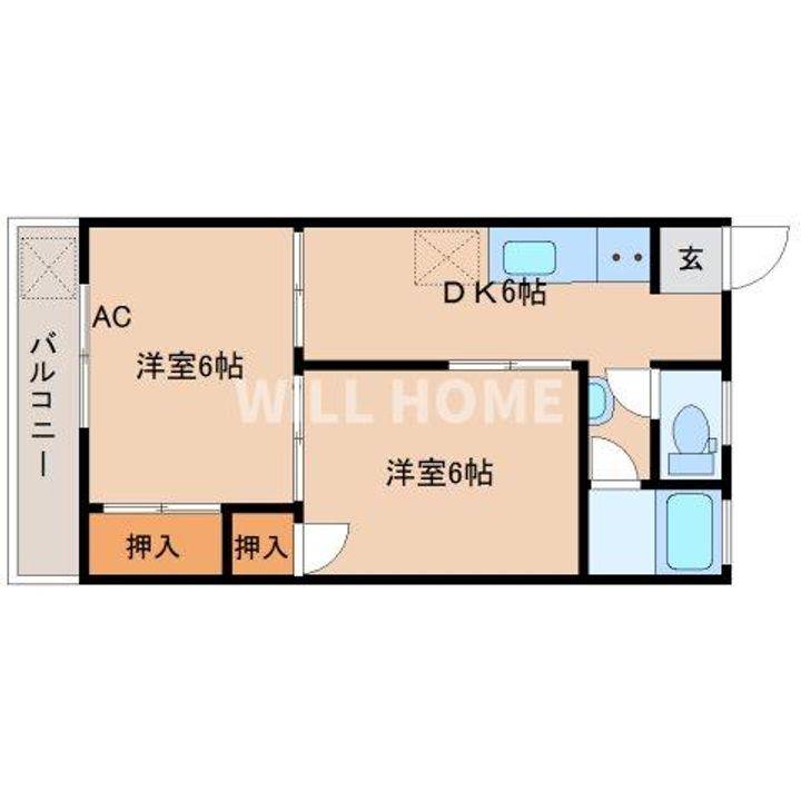 和歌山県和歌山市鷹匠町1丁目(アパート)の賃貸物件の間取り