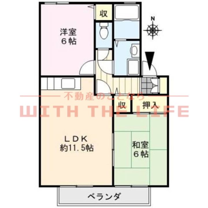 セジュールメゾン201号の間取り