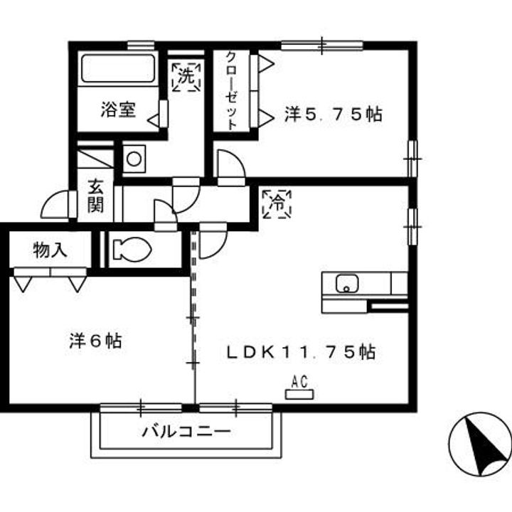 ボスコルーチェ203号の間取り