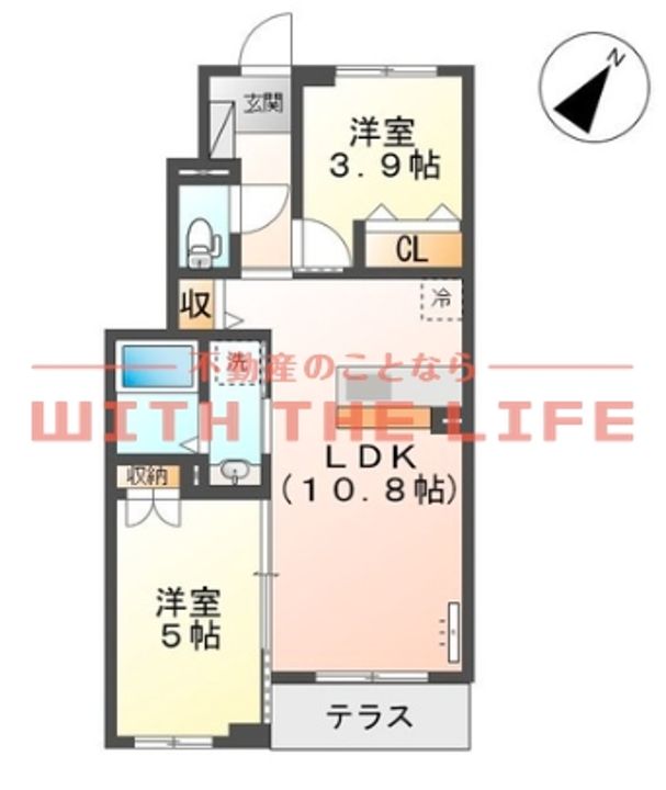 ソレイユ105号の間取り