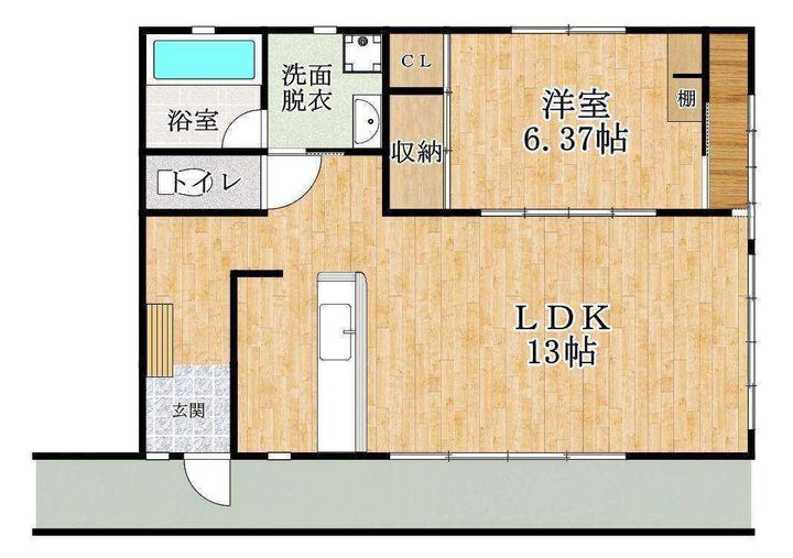 ピジョン・コートA号室の間取り