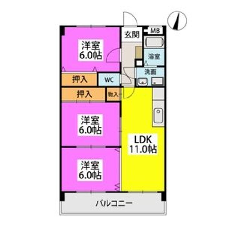 センチュリー中央102号の間取り