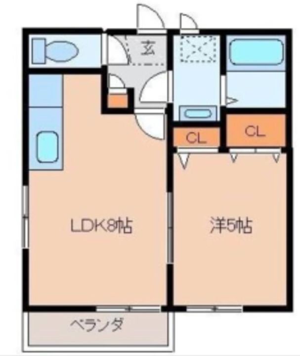 サンリバー大石102号の間取り