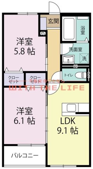 Barbatella久留米南303号の間取り