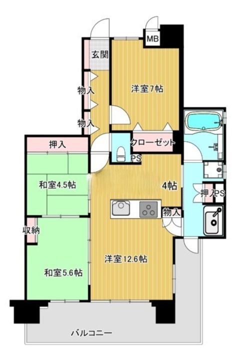 アルファフレシア久留米駅前205号の間取り