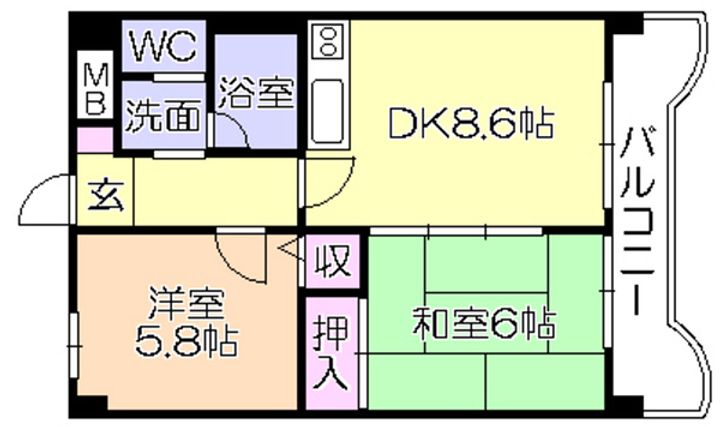 ライオンズマンション東町1002号の間取り