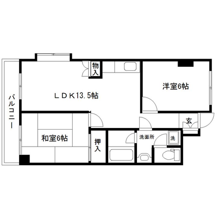 シャンボール五橋の間取り